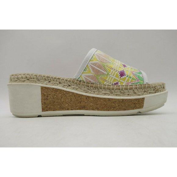 Kanna Multi-Color Slide Platform Wedge Espadrille Sandals Shoes Women's 39 / 9 - Picture 6 of 10